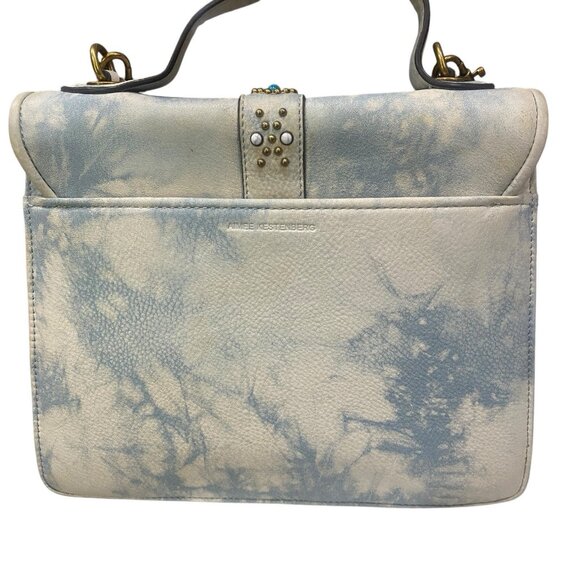 Aimee Kestenberg Leather Blue Tie-Dye Western Buckle Handbag/ Shoulder Bag - Picture 2 of 10